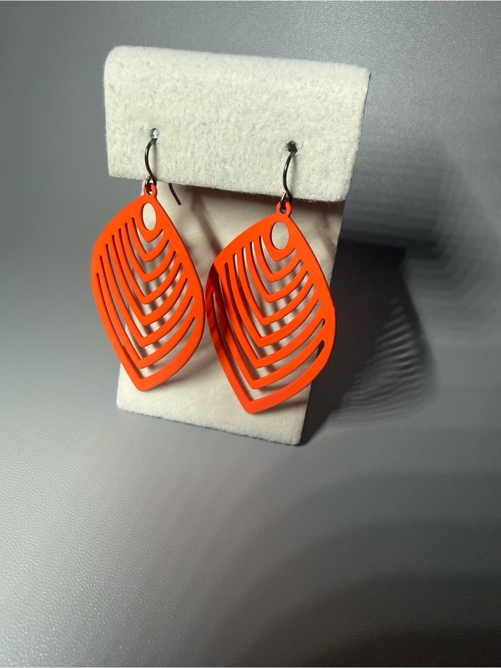Eye-Catching Orange Layered Teardrop Earrings